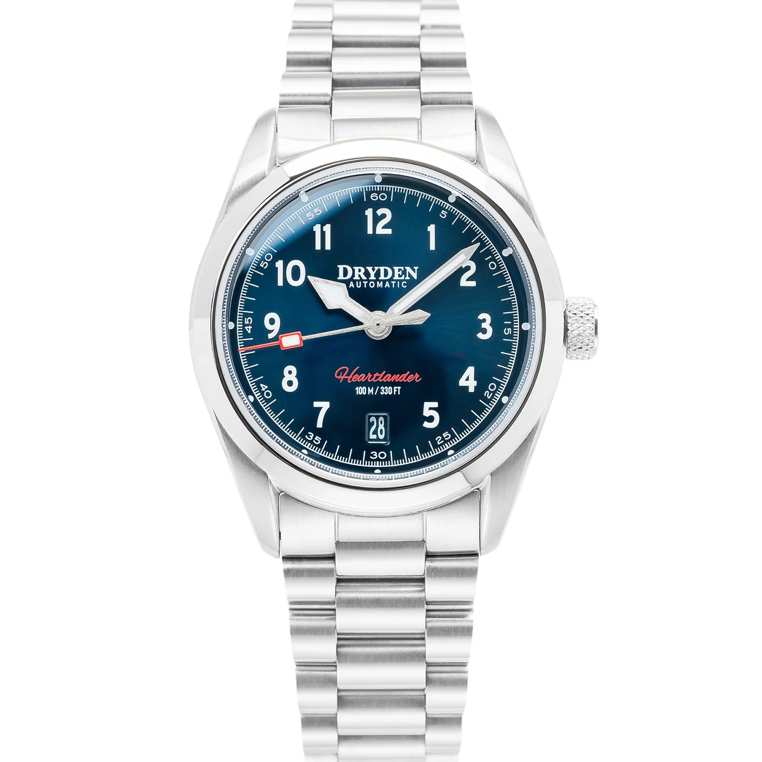 Dryden Watch Company Dryden Heartlander 38mm Automatic Field Watch - Blue & Crimson