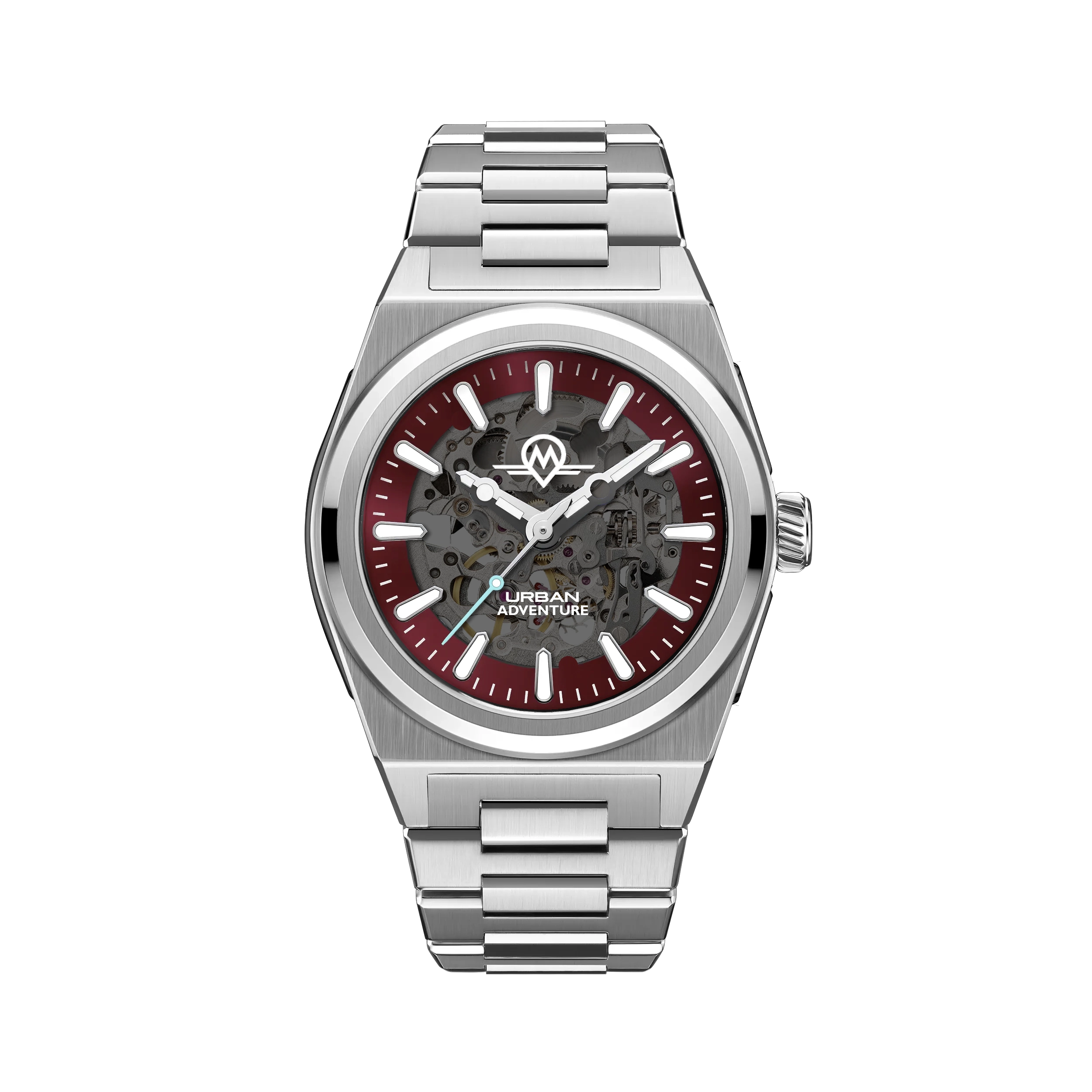 Monro MONRO URBAN ADVENTURE MUA-S2, Automatic Skeleton, 40mm Stainless Steel, Red Dial