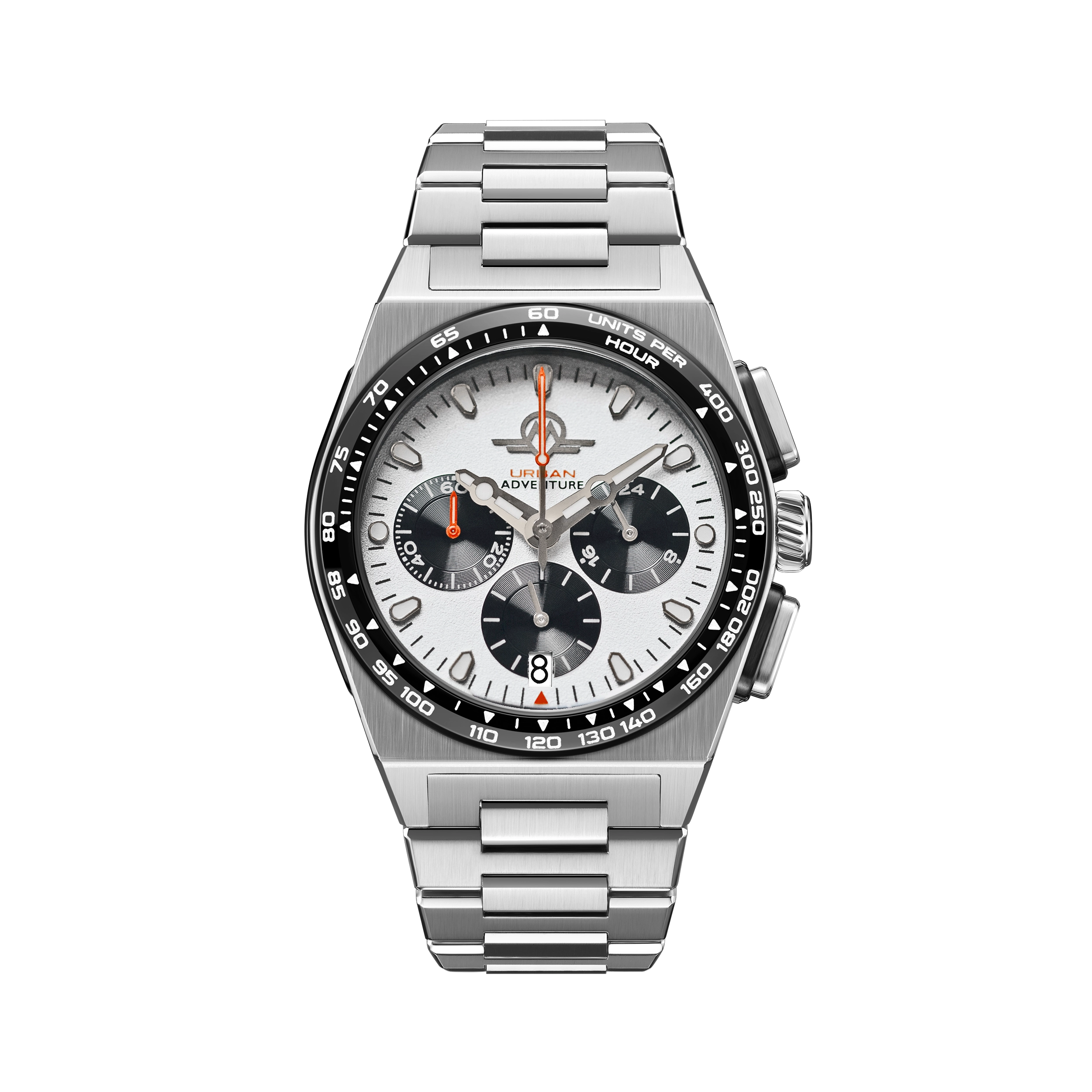 Monro MONRO URBAN ADVENTURE MUA-C1, Mechaquartz Chronograph, 40mm Stainless Steel, White Dial
