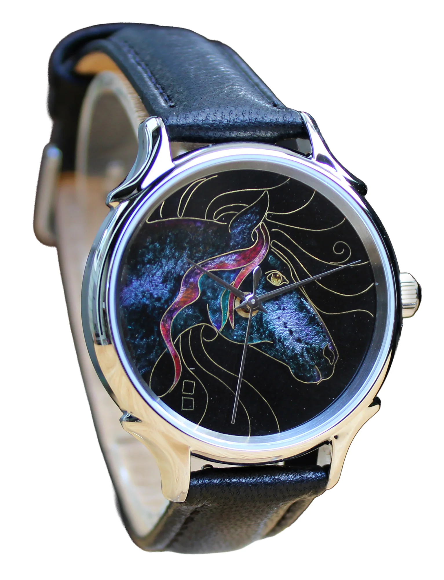 Celeste Watch Company Cloisonné 36mm Fuji Horse by Merry-Lee Rae