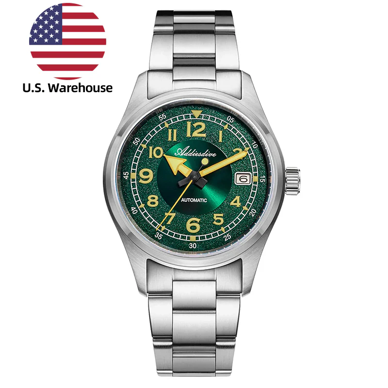 Addiesdive U.S. Warehouse -ADDIESDIVE 39mm Explore Retro Mechanical Men Watch AD2055
