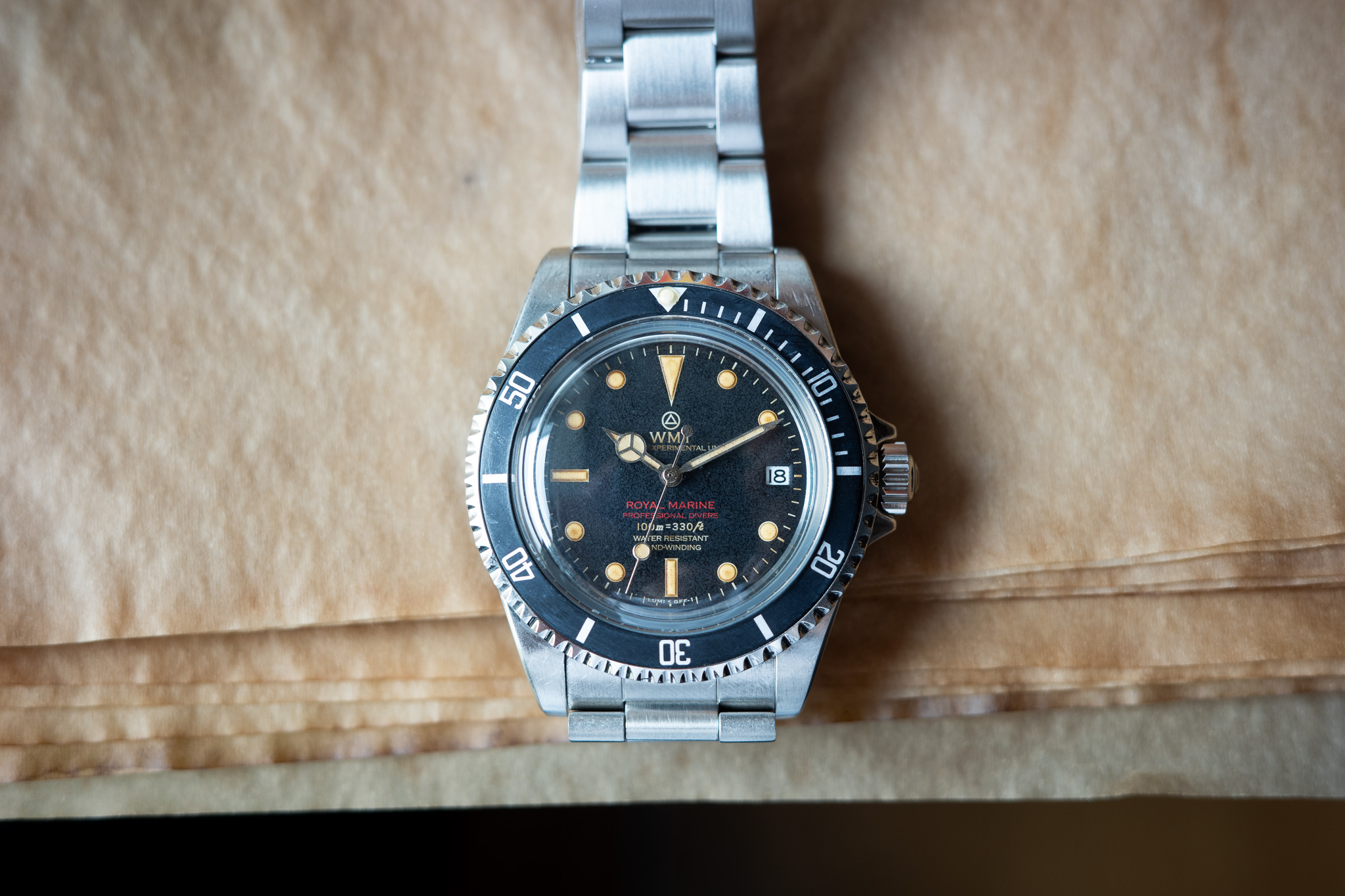 WMT Watches Royal Marine – Black dial / Heavy Aged Edition