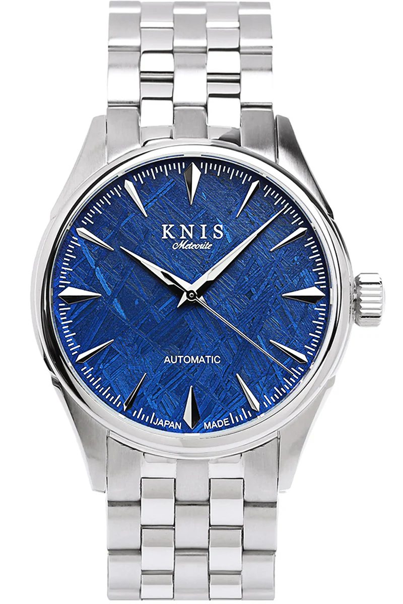 KNIS KNIS Meteorite Made in Japan Automatic Watch Men's Silver Blue KN001-MTBL