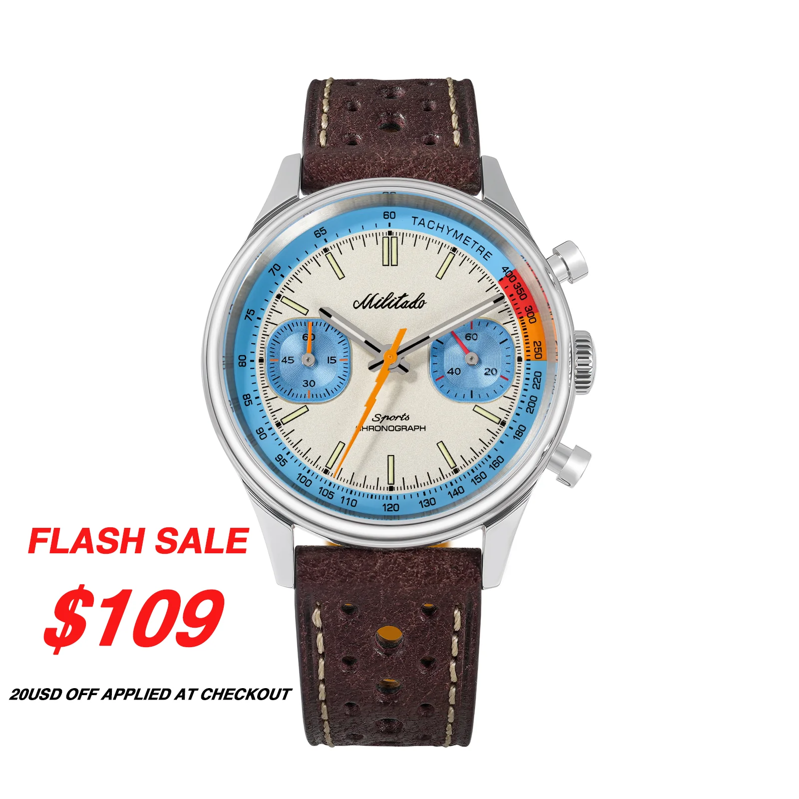 Militado 💥Spring Sale💥Militado Miyota 6S21 Chronograph Watch 40mm Men Watch ML23