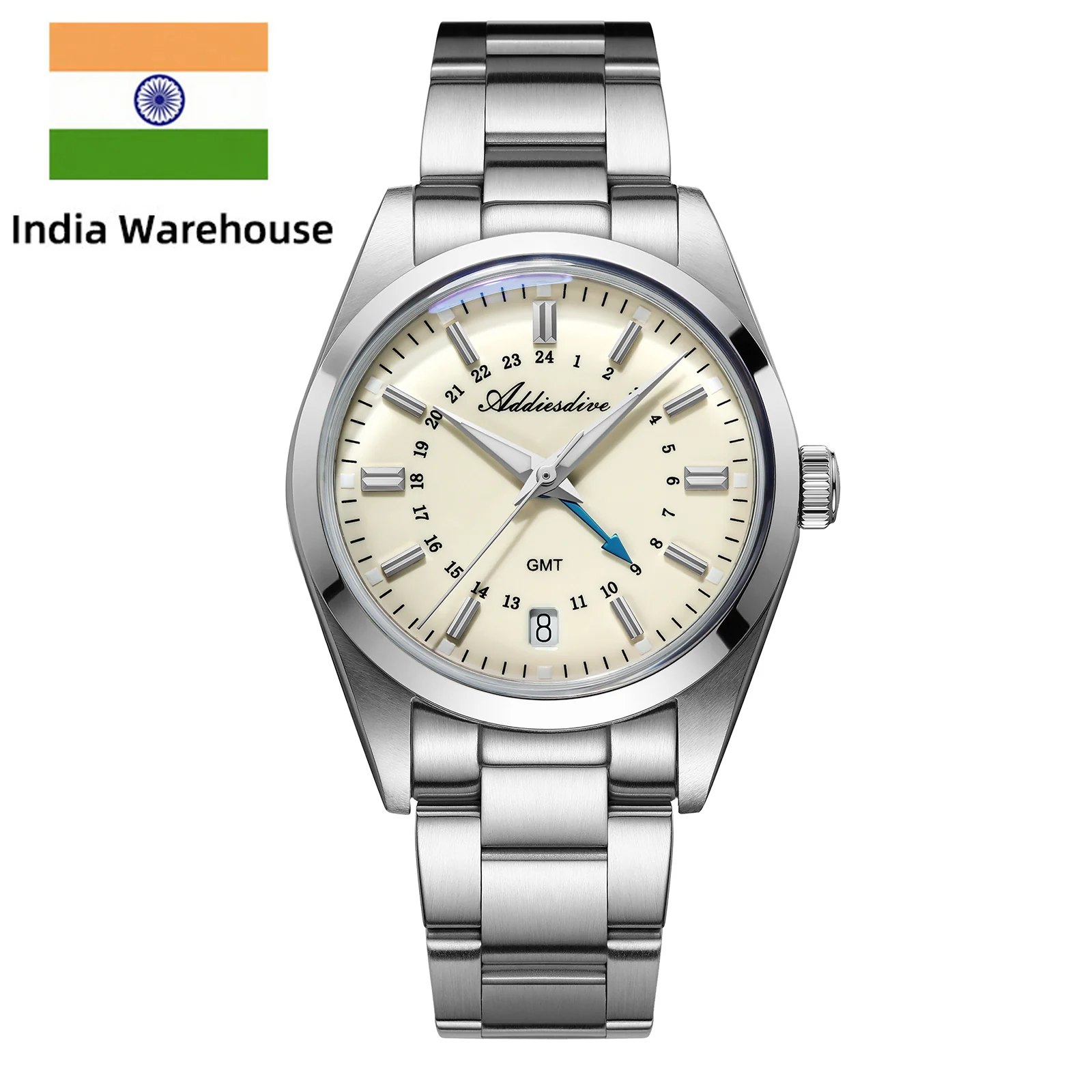 Addiesdive ★India Warehouse★ADDIESDIVE Elegance Collection GMT Quartz Watch AD2065