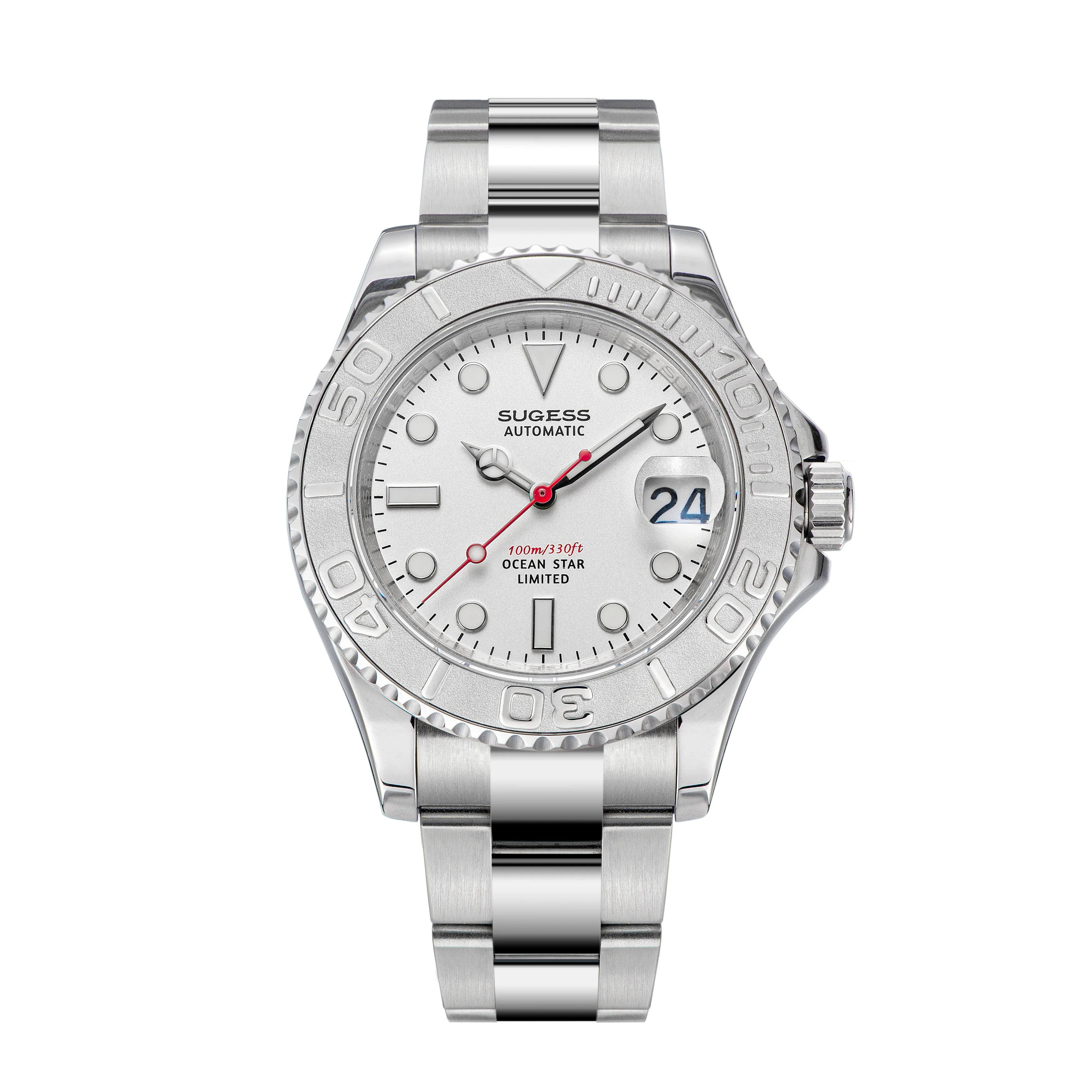 Sugess Ocean Star S450 YM Diver Watch NH35 Stainless-Steel Bezel White Dial Limited Edition
