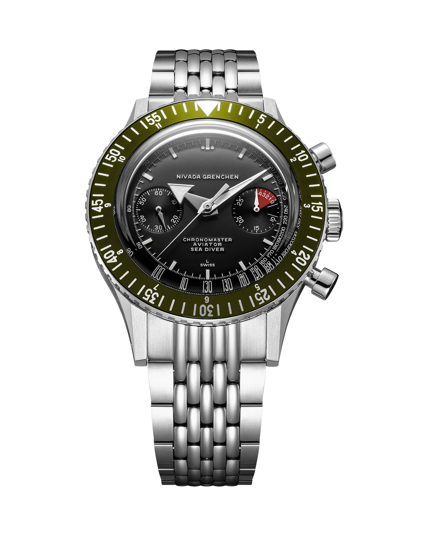 Nivada Grenchen WHITE BROAD ARROW INTER.BEZEL 38mm - MANUAL