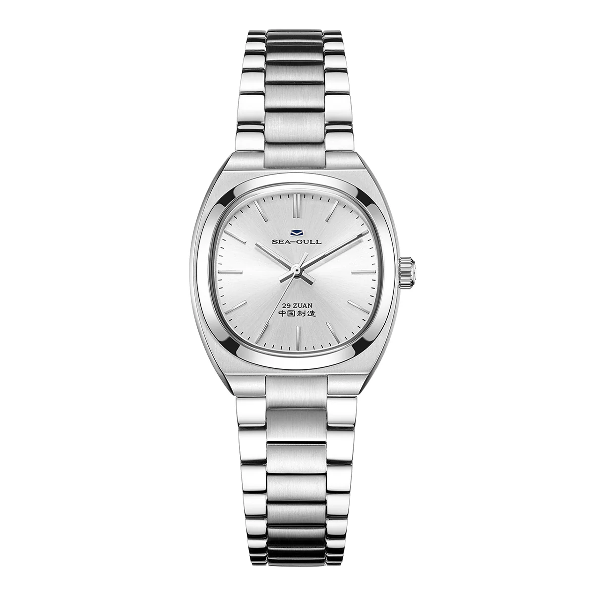 Sea-Gull Brushed Solid-color Dial Vintage Tonneau Dress Watch 30mm